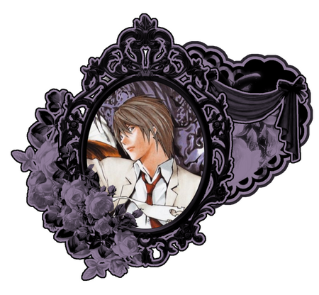 official death note art of light in a gothic frame